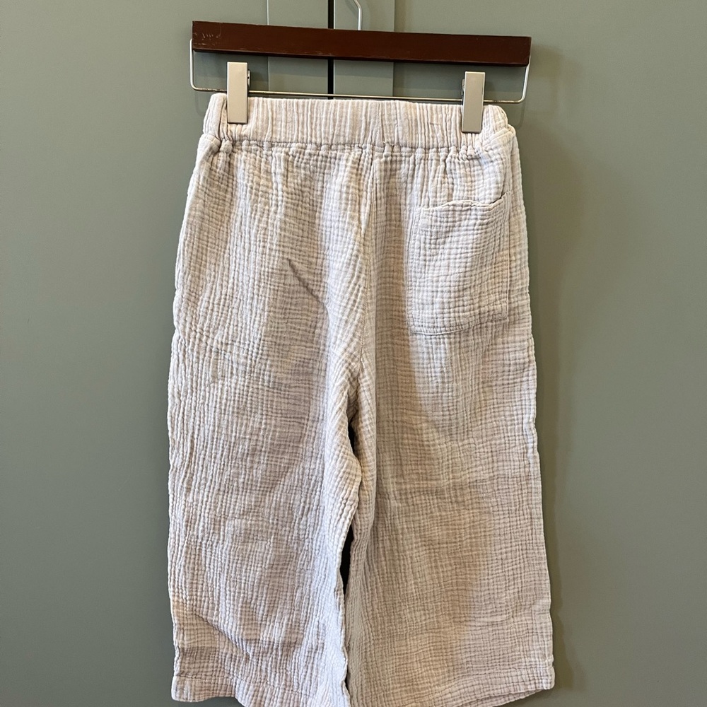 OAK + FORT light grey gauze cropped lounge pant - Picture 6 of 8